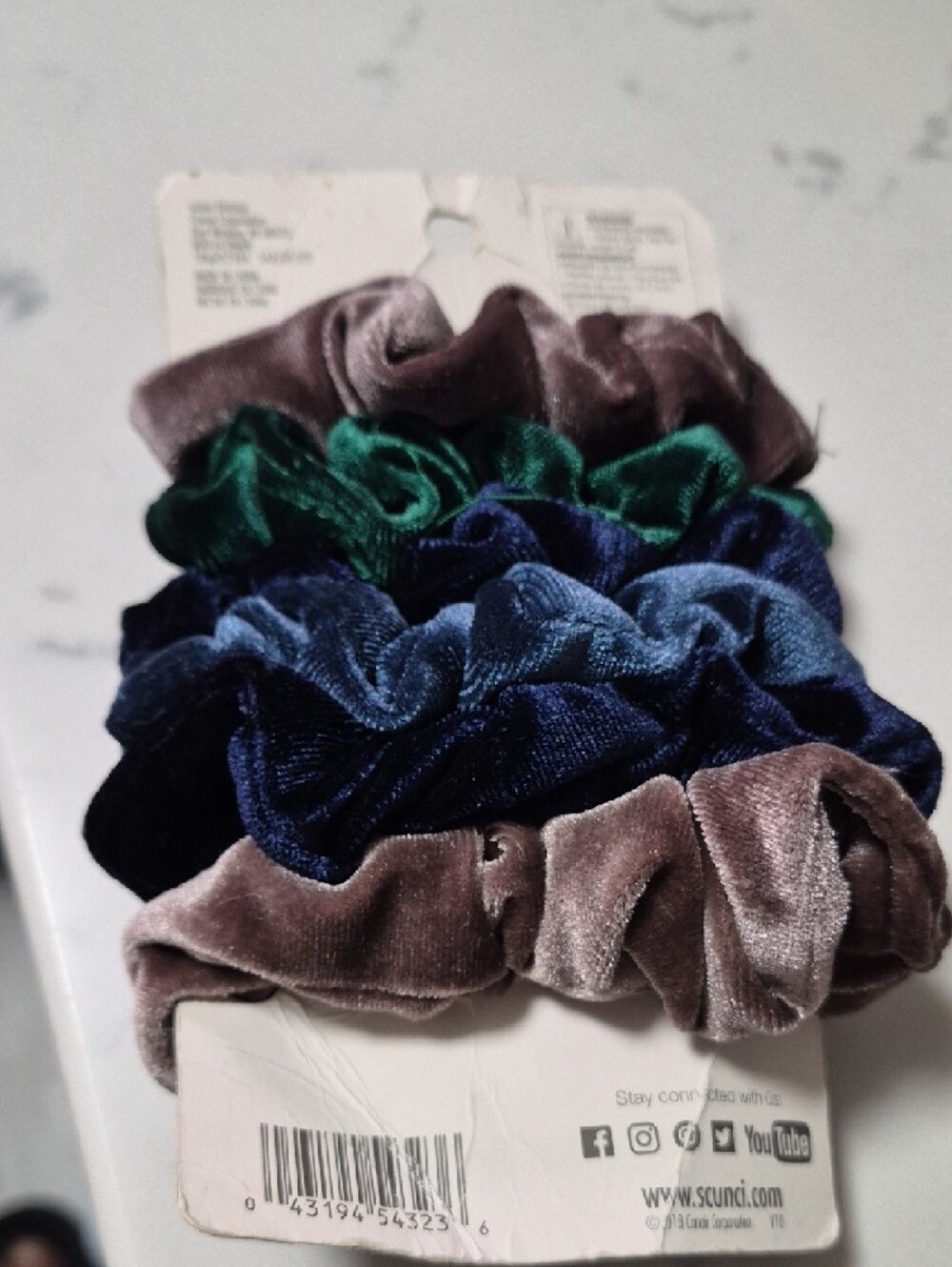 D'Bello Velvet Scrunchie 6PCS Pack 3PCS Scrunchies Rhinestone Clip Set Bangle - Picture 8 of 12